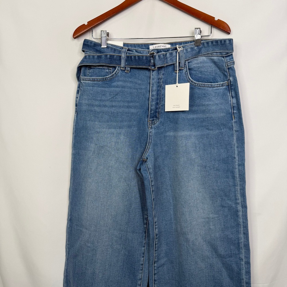 Lovervet by Vervet Super High Rise Extreme Wide Leg Jeans Indigo Blue Size 32/15 - Picture 7 of 8